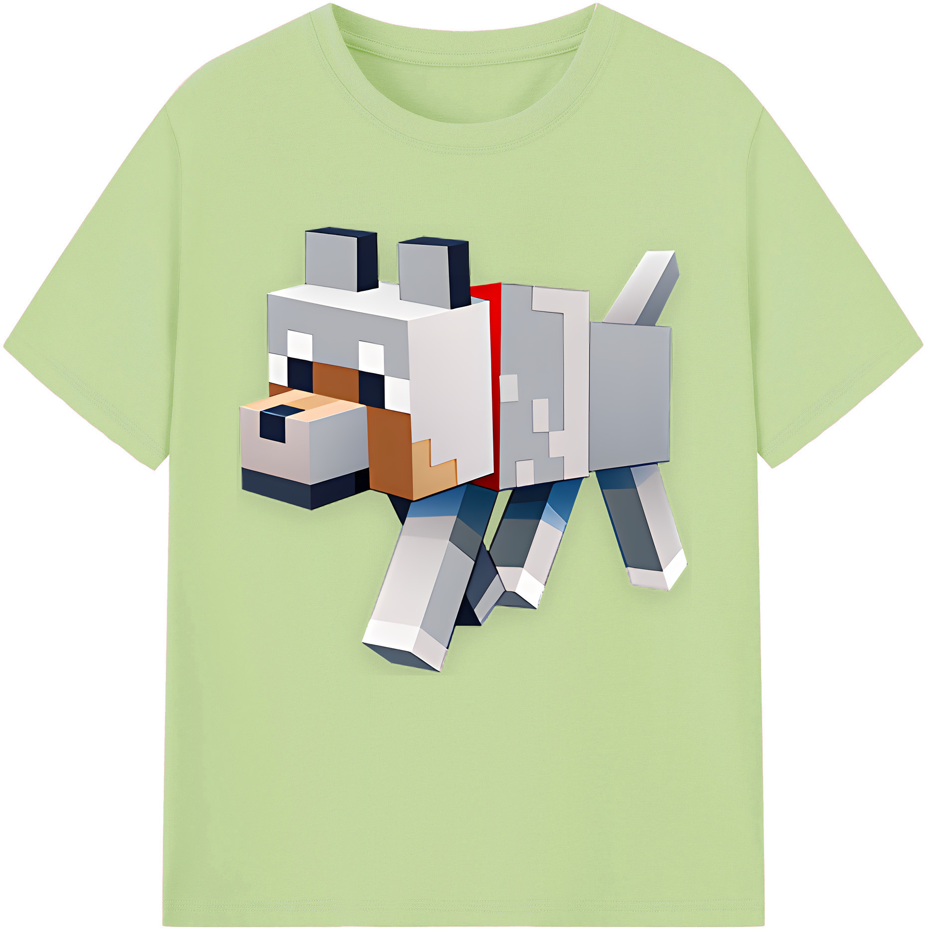 （画像用） マインクラフト ブロックの世界 Minecraft MC Block world 綿100％半袖Tシャツ（フロントプリント）